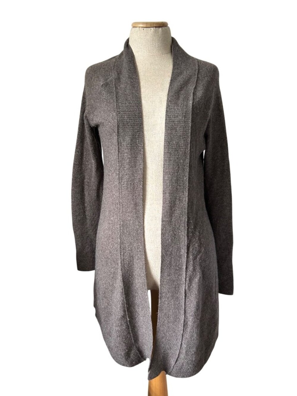Aqua Cashmere Womens XS Open Front Cardigan Brown 100% Cashmere